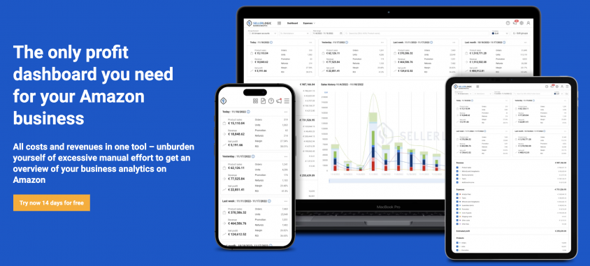 अमेज़न विक्रेताओं के लिए SELLERLOGIC Business Analytics के साथ लाभ और हानि ट्रैकिंग।