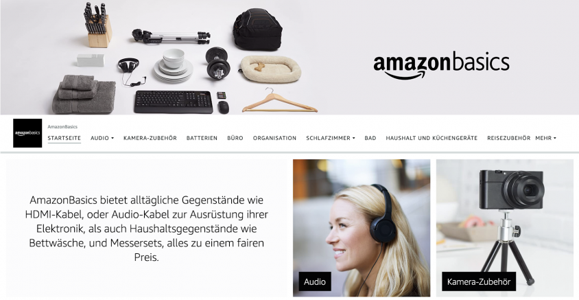 Prekės parduotuvė Amazon Basics
