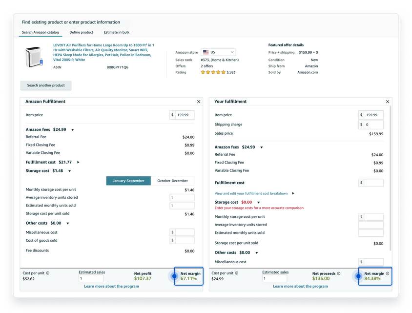 Amazon PPC, o ponto de equilíbrio é exibido para você no Amazon Seller Central.