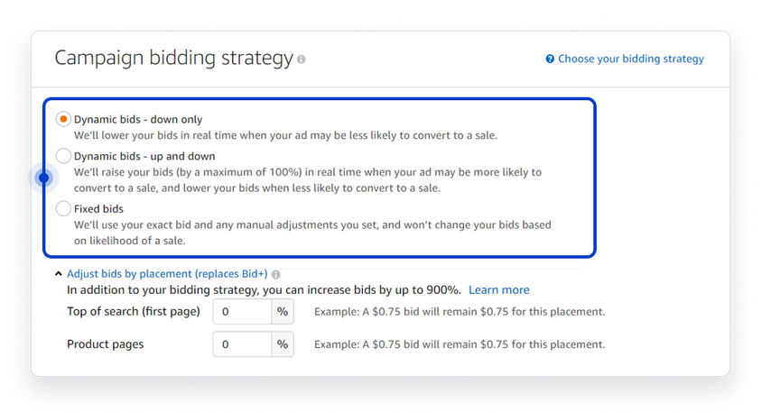 Definir a estratégia de lances correta é um dos truques mais importantes de PPC da Amazon