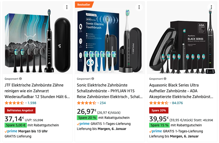 Zrzut ekranu Cross Product Amazon