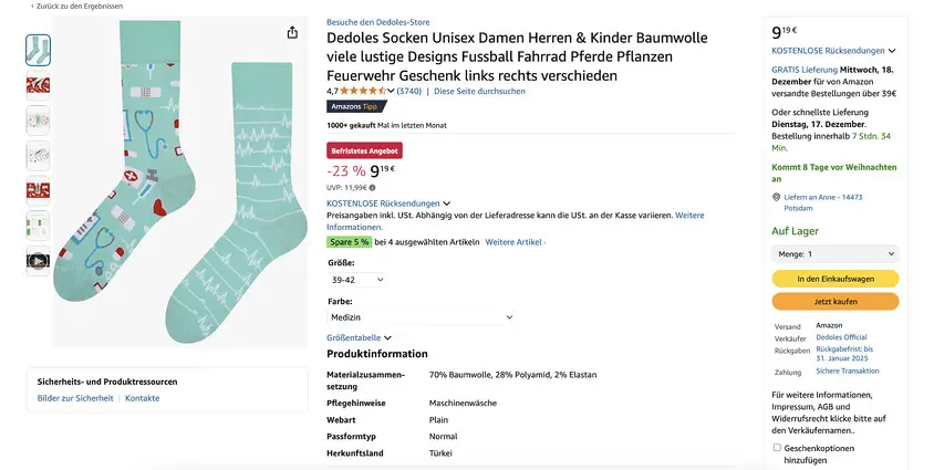 Kõige müüdavamad Amazoni tooted on sageli moeartiklid.