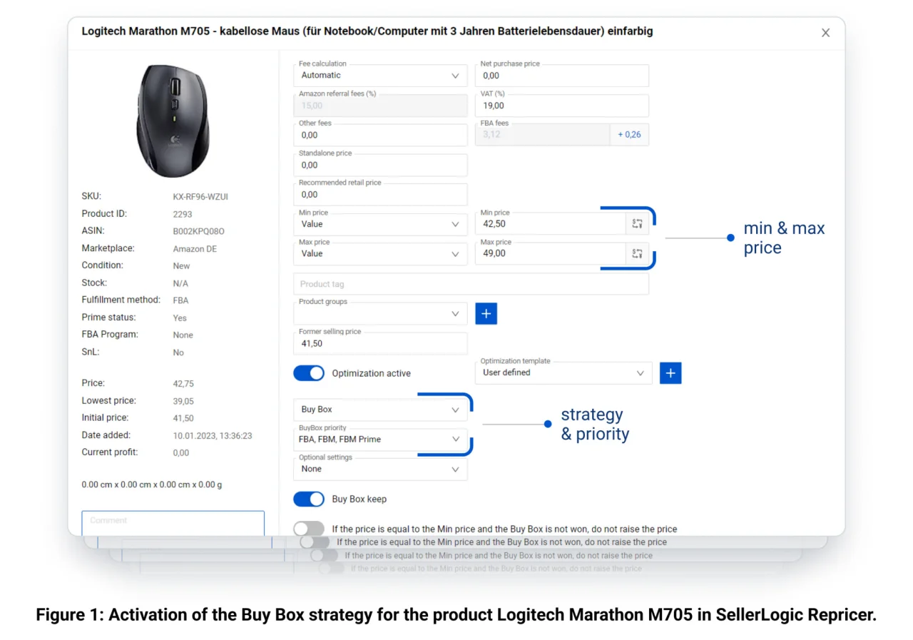 AMZ Smartsell Repricer Fallbeispiel Logitech-Maus