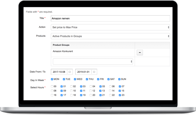 Amazon price optimization time control